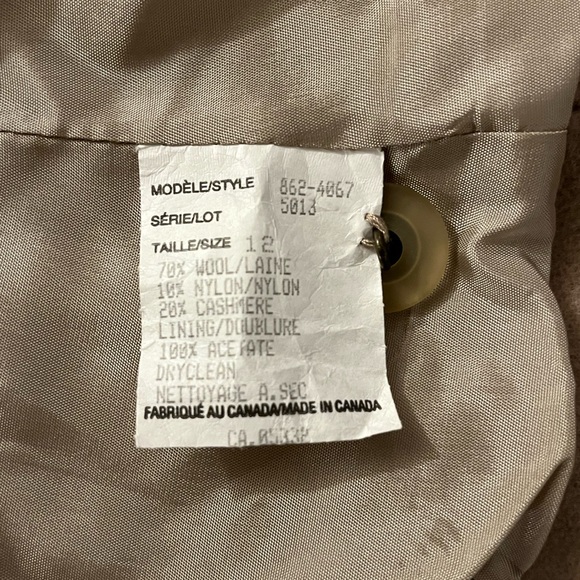 Valia Vintage Tan Blazer Wool Cashmere Blend - Picture 7 of 7